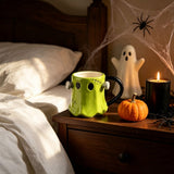 Halloween Green Ceramic Mug,Spooky Design Coffee Cup for Halloween Party Decor,Home Kitchen Use and V1369-AZ3-W-14167