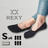 6X Rexy Cushion No Show Ankle Socks Small Non-Slip Breathable BLACK V274-GM-RXCNOS-S6-BK
