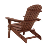 Gardeon Adirondack Outdoor Chairs Wooden Foldable Beach Chair Patio Furniture Brown FF-BEACH-NTLCHAIR-BR