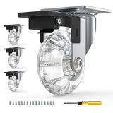 4 pcs Set Furniture Casters With Brakes, 360&deg Swivel Casters, Up To 600Kg, No Marks On The Floor, V1188-MS-227-2573