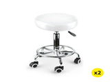 2x Levede Swivel Salon Barstool Hairdressing White T4498-WHX2
