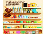 Keezi Kids Kitchen Pretend Play Set Cooking Sound Steam Light Function PLAY-KITCHEN-CFL