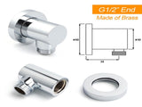 WELS Chrome Round Large 12" Rain Shower Head 3 Modes Handheld Wall Arm Rail 2in1 Set V1233-HR002M4CSC842KSR112
