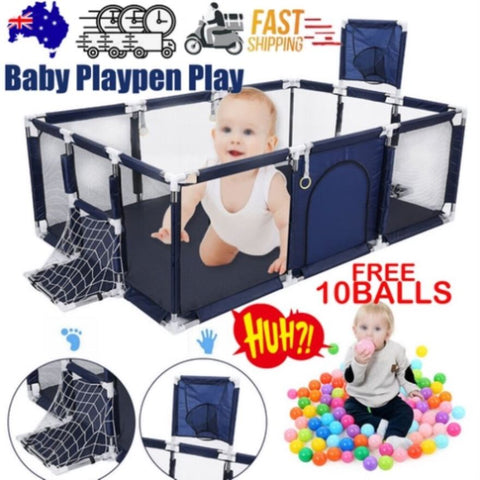 Baby Playpen Child Play Mat Interactive Safety Gate Slide Fence Game 12 Panels V201-EBA1228DB8AU