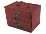 Jewelry Box Chinese Vintage Case 4 Drawer Wood Oriental Compact Ample Capacity Versatile Storage V1294-YM0710-3117230360411