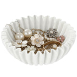 Decorative Bowl, Ruffle Bowl with French Wave Design, Fruit & Key Organizer, Elegant Table V1369-AZ3-W-08839