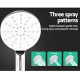 Cefito 9'' Rain Shower Head Set Handheld Round High Pressure Black SHOWER-A1-RO-9-BK