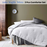 Accessorize Soho Waffle White 3 Piece Comforter Set King V442-HIN-COMFORTER-SOHOWAFFLE-WHITE-KI