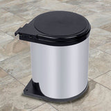 Kitchen Swing Pull Out Bin Stainless Steel Garbage Rubbish Waste Trash Can 14L V63-833611