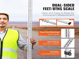 Aluminum Grade Rod, 9-Feet/8ths 3 Sections Telescopic Measuring Rod, Double-Sided Scale 1/8in V952-YZCLG9YCFEETZ18PHV0