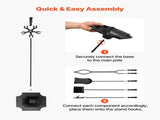 Fireplace Tool Set, 5 PCS Tool Set and Holder with Five-Prong Stand, Tongs, Ash Shovel, Brush, V952-BLGJTJ5JTWZG9M137001V0