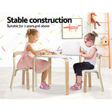 Keezi 3PCS Kids Table and Chairs Set Activity Toy Play Desk BENT-B-KID-TAB01-NT-WH