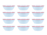 12PCS 6in Salad Bowls Food Serving Bowls Imitation Porcelain Dinnerwar TablewareLight Blue Grid V1294-YM0901-3118210047012