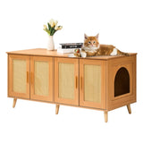 Cat Litter Box Enclosure Wooden Litter Box Furniture Hidden for 2 Cats V952-JSDMMSPWQ472W1G51V0