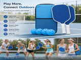 Fiberglass Pickleball Paddle Set Dark Blue, Simple Twin Rackets For Daily Training, Fathers Day Set V1221-XM-LB1672-GM57