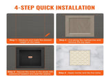 Shower Ready for Tile 40.64 x 40.64 cm, Single Shelf Organizer, Square Corners Wall-inserted V952-SLLYBK1C16YCJHDDFV0