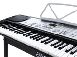 Alpha 61 Keys Electronic Piano Keyboard Digital Electric w/ Stand Beginner Silver EK-JK-60-SL-H