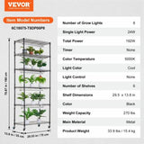 DIY Plant Stand with Grow Lights 6 Tiers 192W 70.9" Tall Plant Grow Shelf V952-GNZWJ180CM75LE0LQV3