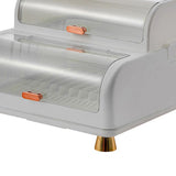 Draining Bowl Rack Plastic Tableware Drainer Storage Box Dish Chopsticks Drying Box with Lid White V1294-YM0716-3118220158711