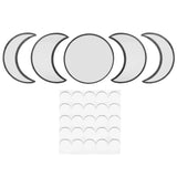Wall Mirror Acrylic Moon Cycle Change Mirrors Set for Home Bedroom Decoration OrnamentBlack V1294-YM0901-3117200170412