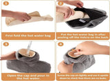 Natural Rubber Foot Warmer 2L Hot Water Bottle with Leak-Proof Screw Cap, Removable Washable Soft V1189-LC-DG-00146