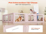 Dog Whelping Box, 1.54x1.5x0.6 m, Transparent Plastic Dog Whelping Pen for Large Sized Dogs, V952-GYZXZJZJSLDCK3NII001V0