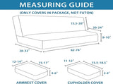 4 Pieces Stretch Futon Covers Sofa Bed Slipcover with Removable Armrests and Cupholders Covers V1258-DP02-F-631