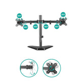 activiva Dual-Screen Articulating Monitor Arm with Free-Standing Desktop Base V186-ACA-BMA-DFS01K