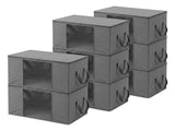 Artiss Blanket Storage Bags Box X8 Clothes Quilt Container 84L Organiser Grey BLS-DIY-LIN01-GYX8