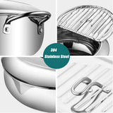 Deep fryer - Tempura pan - 24 cm - Stainless steel pan - Kitchen accessories - Japanese deep fryer V1189-WXF-260203-00619