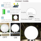 40cm Diameter Solar Globe Post Lights Lamp Post Light Fixture Modern Pillar Outside Lighting Auto V1107-124-76683-WHT-40CM