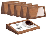 6PCS Wood Label Holder Stand, 4.1 x 2.8 x 0.9 in Slanted Place Card Stands with Clear Acrylic V1192-AZ-W-18420