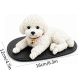 Realistic Silicone Dog Dashboard Decoration, Soft Squeezable Puppy Figurine, Compact Car Interior V1192-AZ-W-24680