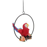 Hanging Iron Ring Parrots Resin Waterproof Exquisite Garden Hanging Parrot Statue Decor for V1294-YM0512-3111220286911
