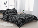 Floral Leaves Comforter Set, King Size, Microfiber Quilted Bedding with Pillowcase V745-MAB010296AJ3