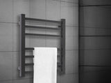 Heated Towel Rail Warmer Rack Wall Mounted Black HW0184-BK