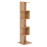 Artiss 5 Tiers Bookshelf S-shaped Bookcase Oak FURNI-N-DS-5T-WD