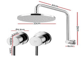 Cefito 9'' Rain Overhead Swivel Shower Head with Wall Twin Swivel Bathroom Tap Silver SHOWER-A3-RO-9-SI-TAP-RO