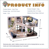 Dollhouse Miniature with Furniture Kit Plus Dust Proof and Music Movement - Cozy time V178-13264
