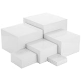 6PCS Buffet Risers, 3" to 8" White Acrylic Showcase Boxes Set, Versatile Food & Dessert V1192-AZ-W-18423