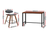 Artiss Bar Table and Stools Set Dining Desk Kitchen Chairs Cafe Pub BA-TAB-CHR-SET-WAL