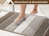 Bathroom Rugs,Ultra Soft Absorbent Bath Mat,Beige Non-Slip TPR Backing Stays in Place, Machine V1107-113-35468-BRN4