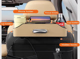 Car Headrest Back Seat Organizer with 2 Cup Holder & Tissue Box and Storage Box Hook kids Car Food V1366-AZ2-W-07788