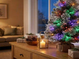 Christabelle 61cm 2ft Alpine Snow Potted Christmas Tree Pre Lit LED Pinecone Hessian Tabletop F 112_WFLAS2P