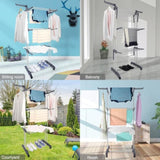 CARLA HOME Folding Drying Rack with Wheels and Adjustable Side Wings for Laundry Rack and V178-36216