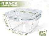 Soup Containers with Lids Glass 32 oz, 4 Cup Borosilicate Glass Food Storage Containers, Microwave & V1258-DP02-C-40