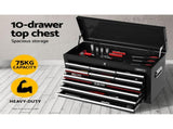 Giantz 17 Drawer Tool Box Cabinet Chest Trolley Toolbox Garage Storage Box Black TB-17DR-107-BK
