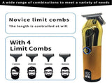 Cordless Hair Trimmer for Men, Professional Electric Beard Trimmer with Gold Plated Blade, V1237-ZY-917-098
