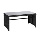 Gardeon 4 PCS Outdoor Sofa Set with Storage Cover Rattan Chair Furniture Black ODF-RATTAN-4PC-AB-BK-COVER