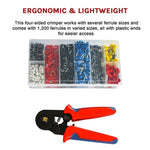 1200Pcs Bootlace Ferrule Crimper kit 0.25-10mm2 Cord End Ratchet Crimping Tool V63-825861